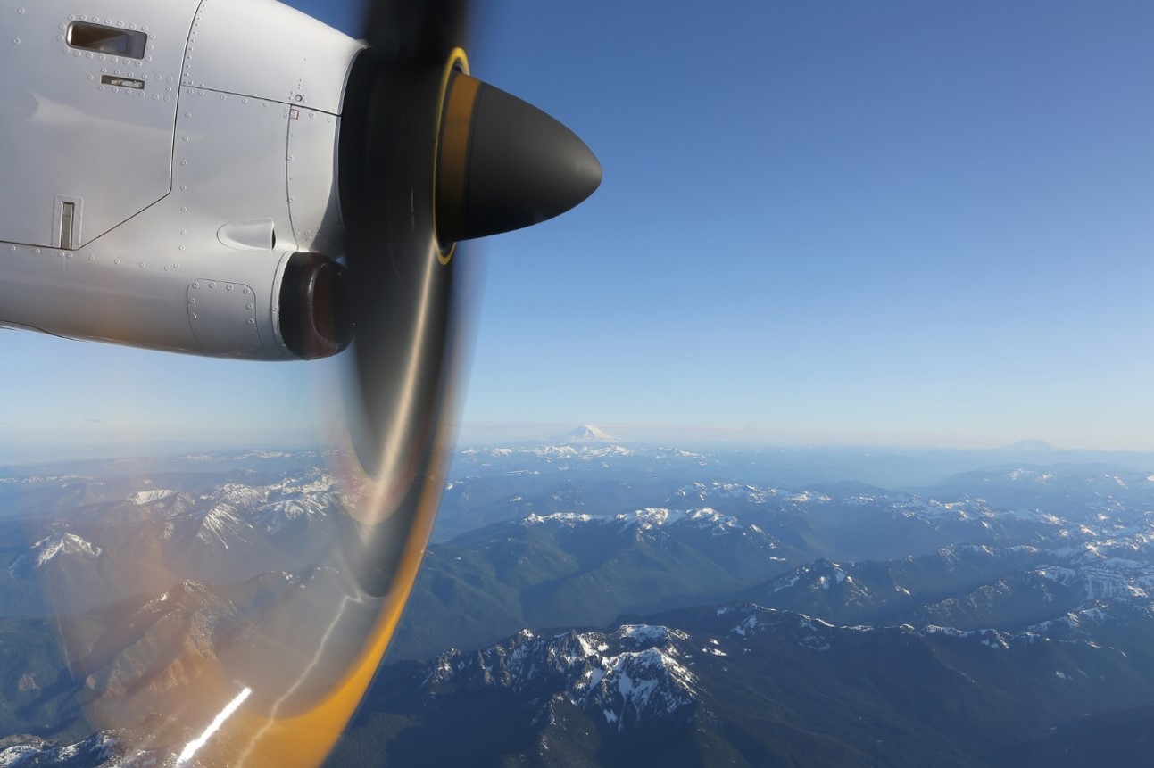 Panorama from ATR turboprop aircraft