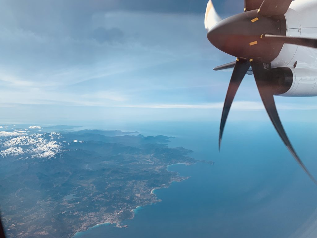 ATR 42-600 over the North of Sardegna and South of Italy