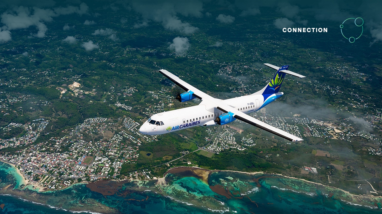 ATR Turboprop Aircraft - Air Caraibe in flitgh