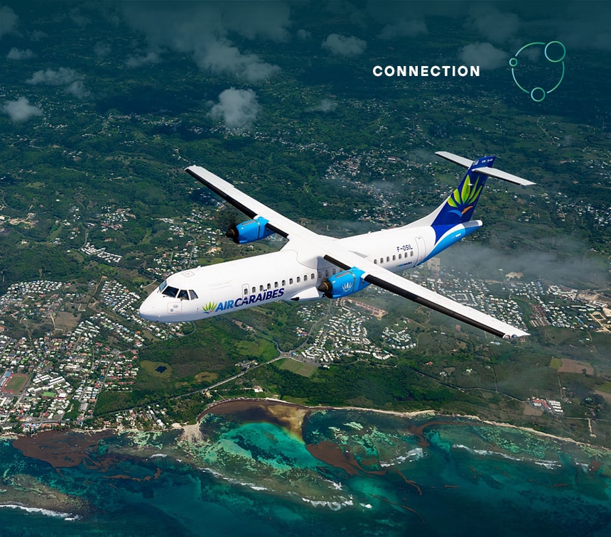 ATR Turboprop Aircraft - Air Caraibe in flitgh